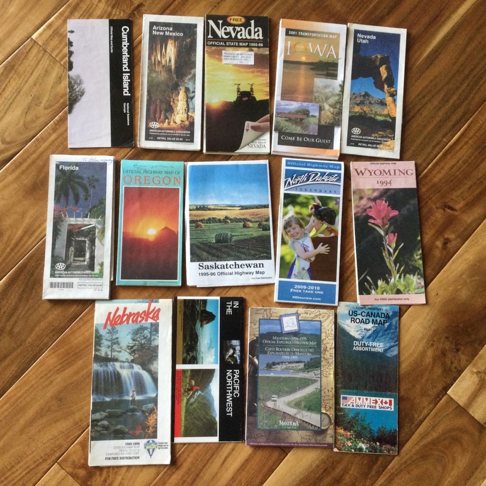 ✔️ Assortment of Vintage Roadmaps 14 Total Maps